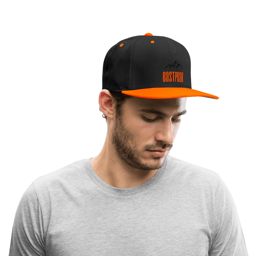 Kontrast Snapback Cap - Schwarz/Neonorange