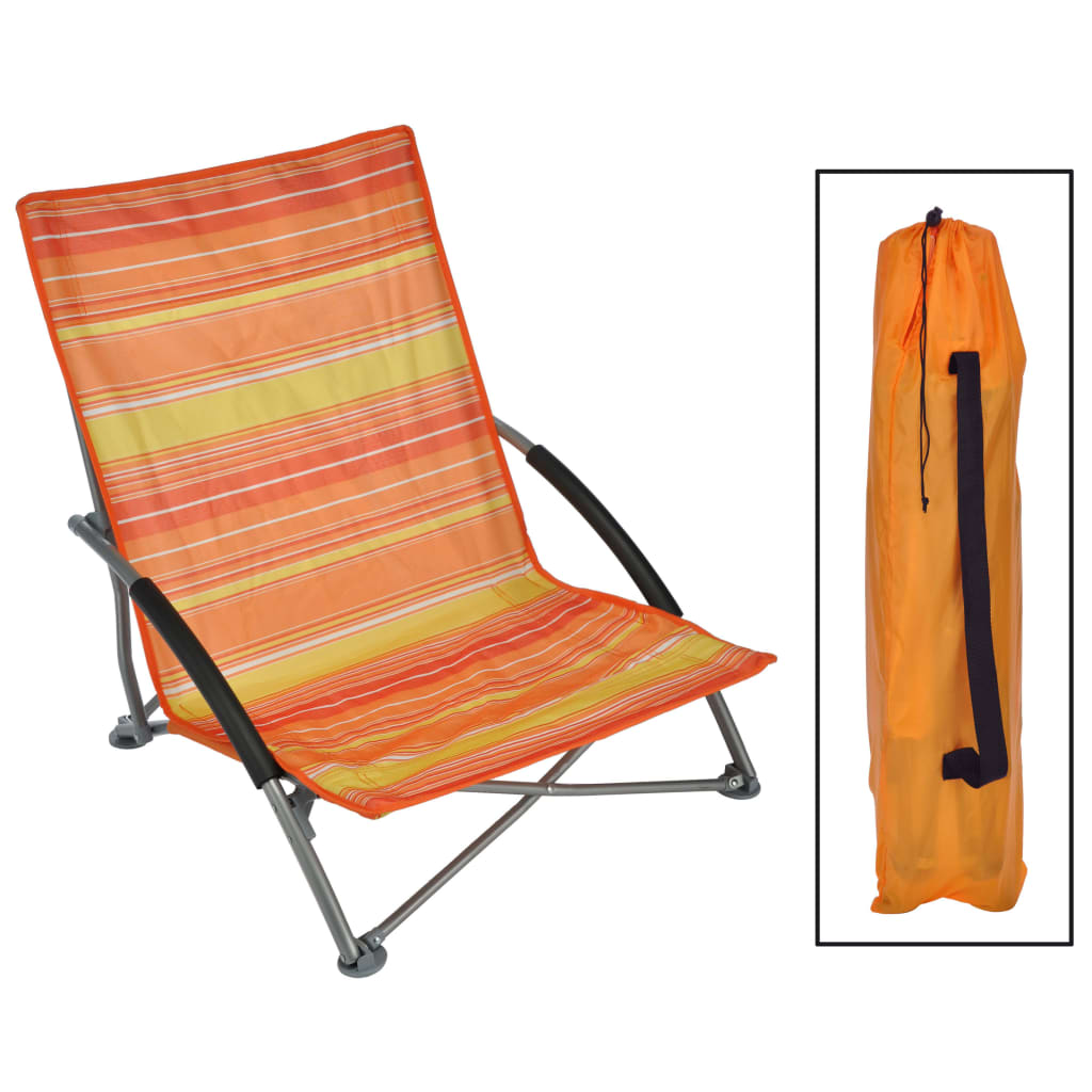Strandstuhl Klappbar Orange 65 × 55 × 25/65 cm