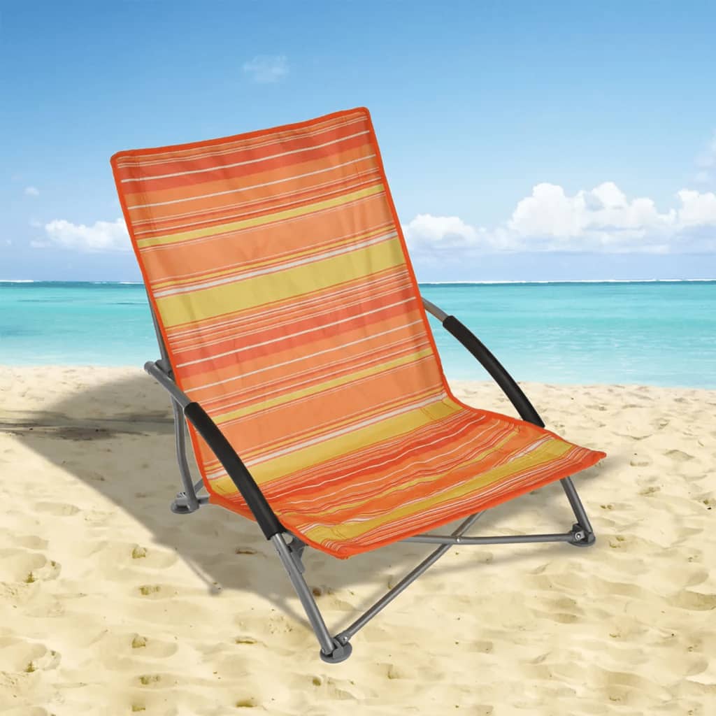 Strandstuhl Klappbar Orange 65 × 55 × 25/65 cm
