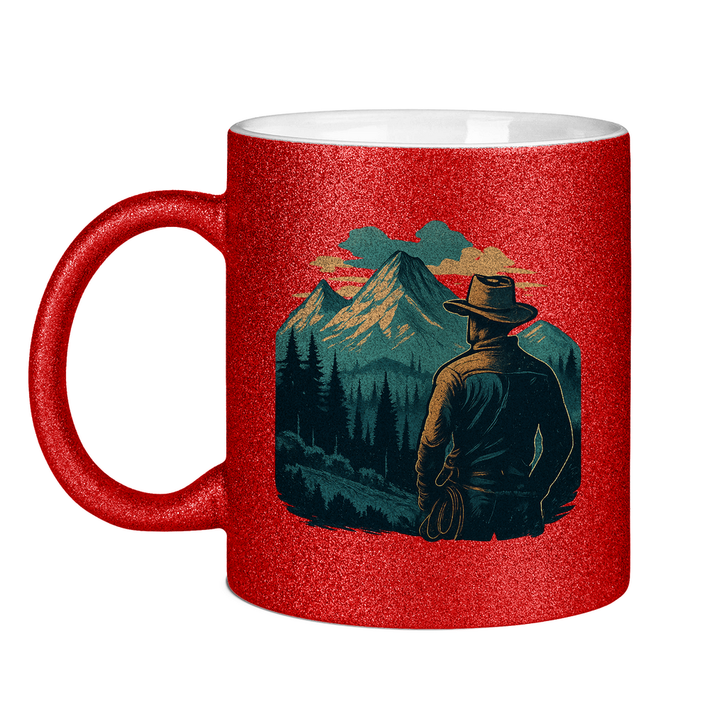 Glitzertasse Cowboy - 330ml Tasse Glitzer