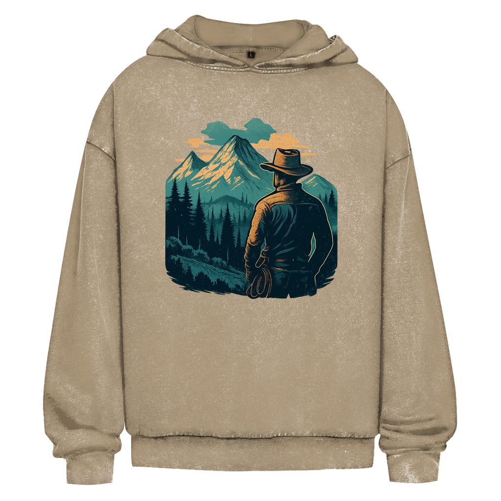 Oversize Washed Hoodie Cowboy