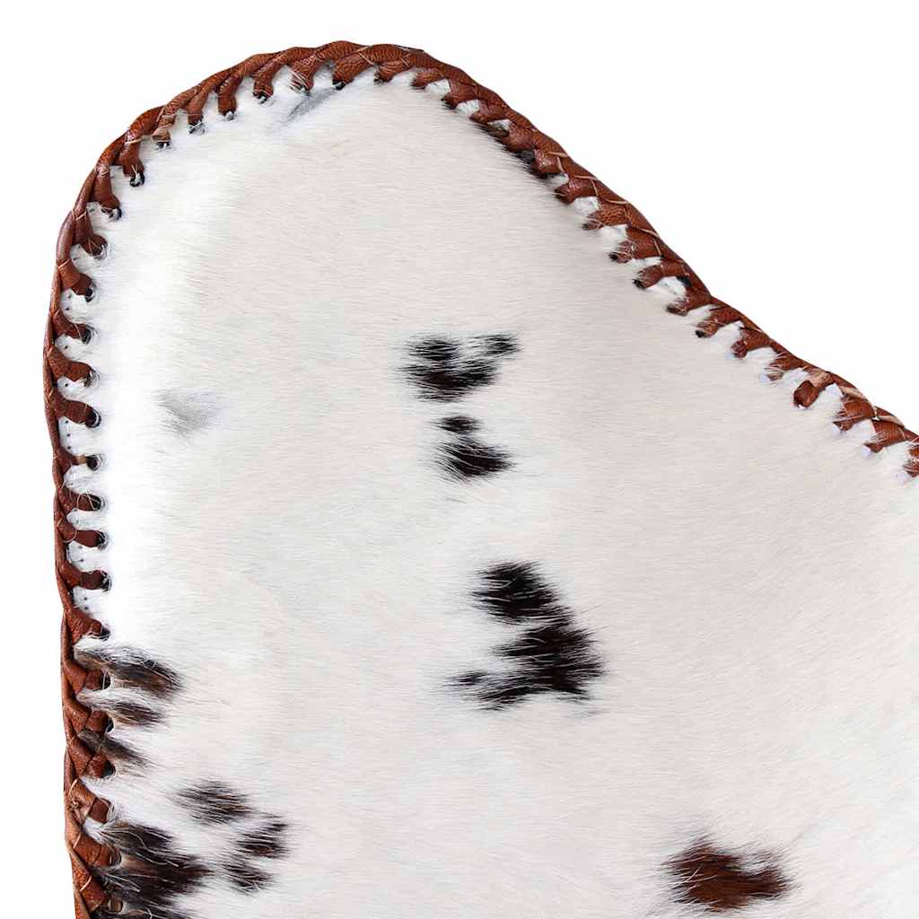Butterfly-Sessel Braun und Weiß Echtes Kuhfell