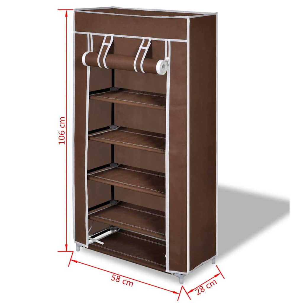 Schuhschrank Schuhregal Schuhablage 5 Schicht 58 x 28 x 106 cm Braun
