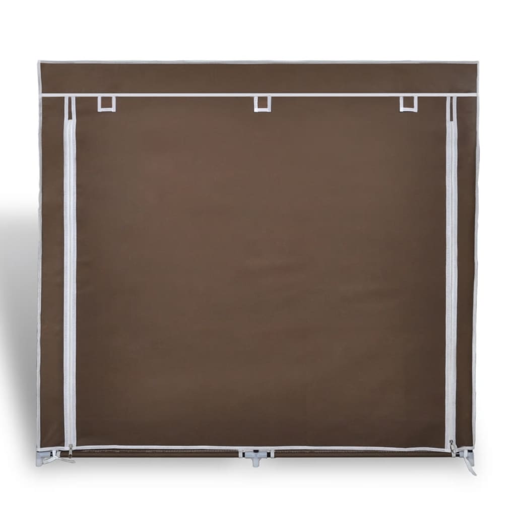 Stoff Schuhschrank mit Abdeckung 115 x 28 x 110 cm Braun