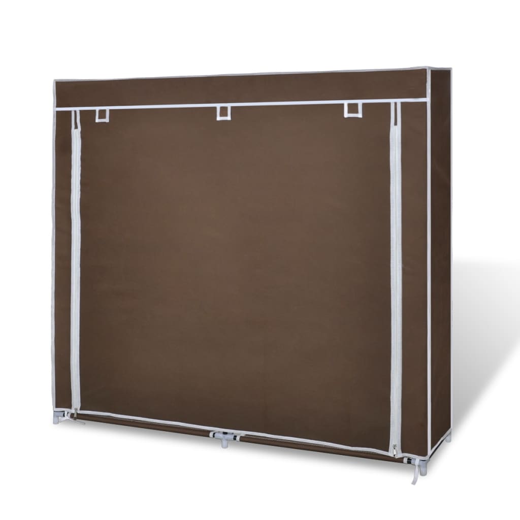 Stoff Schuhschrank mit Abdeckung 115 x 28 x 110 cm Braun