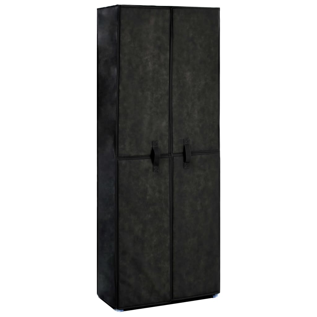 Schuhschrank Schwarz 60x30x166 cm Stoff
