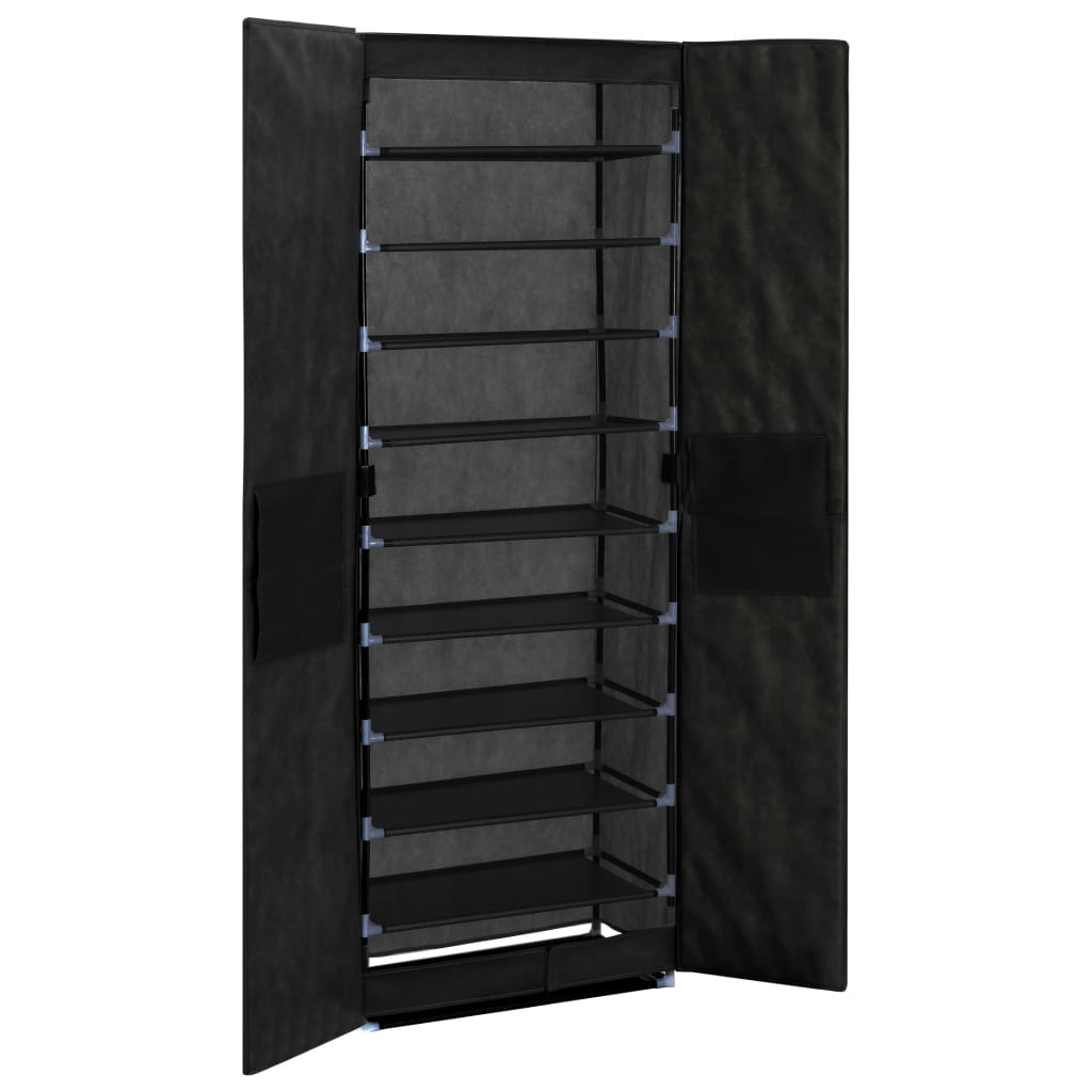 Schuhschrank Schwarz 60x30x166 cm Stoff