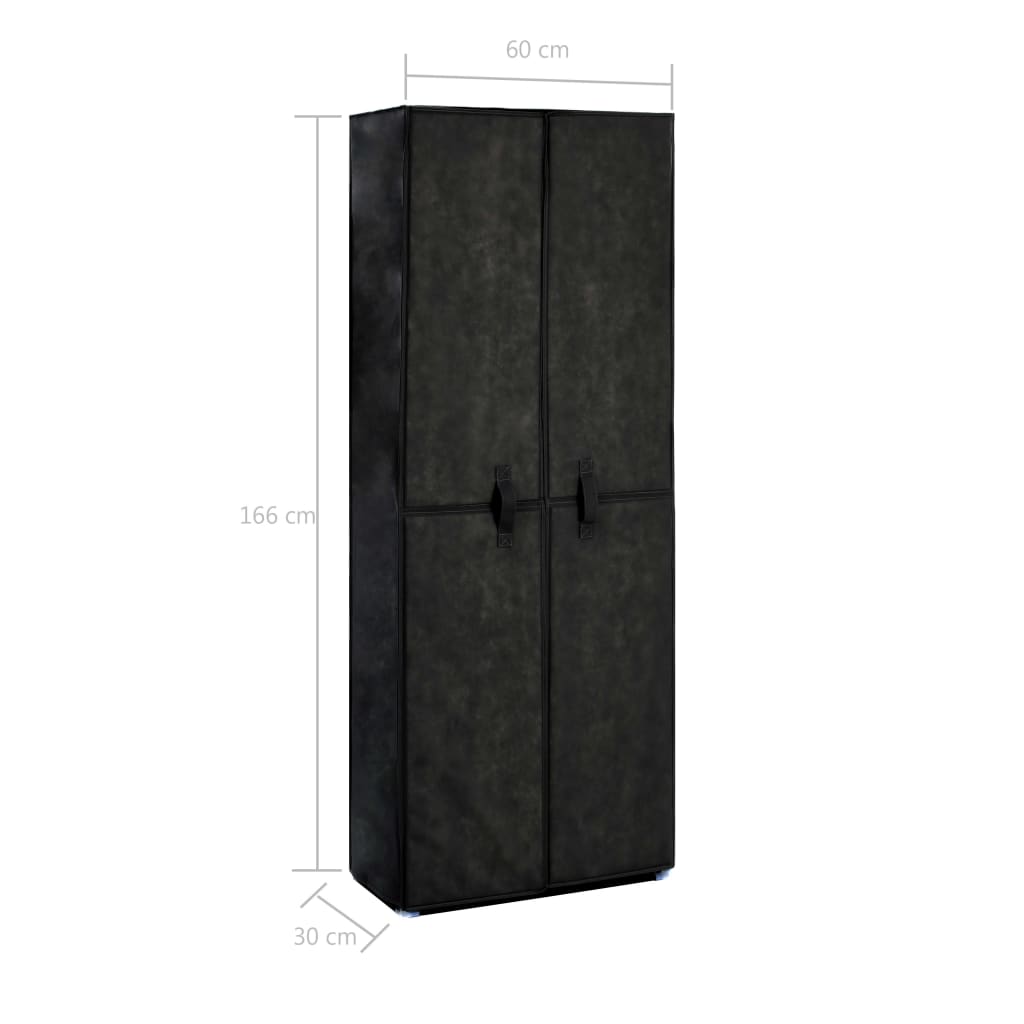 Schuhschrank Schwarz 60x30x166 cm Stoff