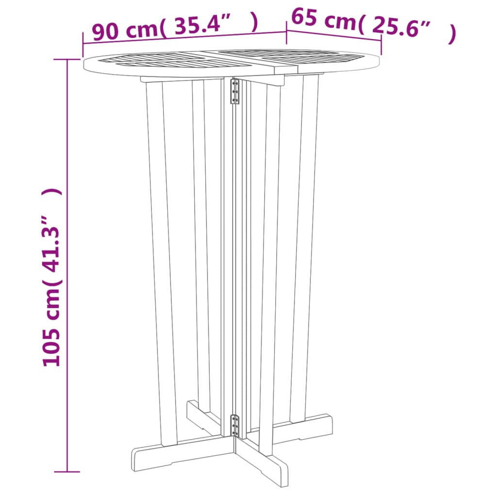 5-tlg. Bar-Set Klappbar Massivholz Teak