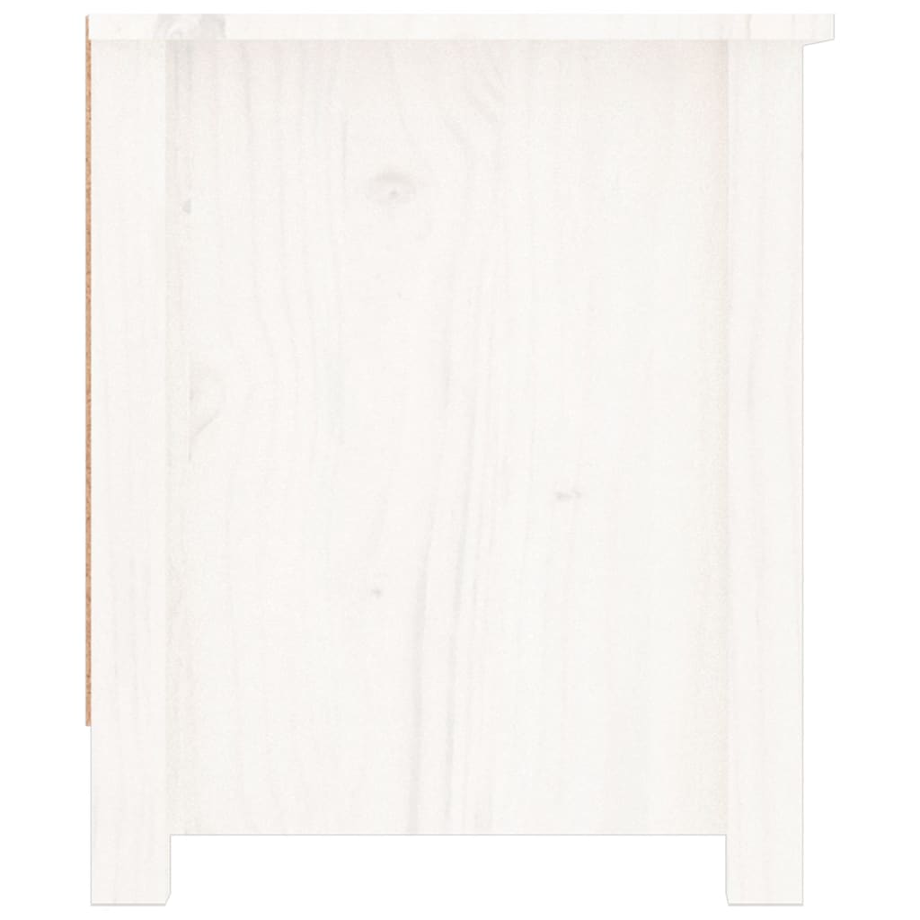 Schuhschrank Weiß 110x38x45,5 cm Massivholz Kiefer
