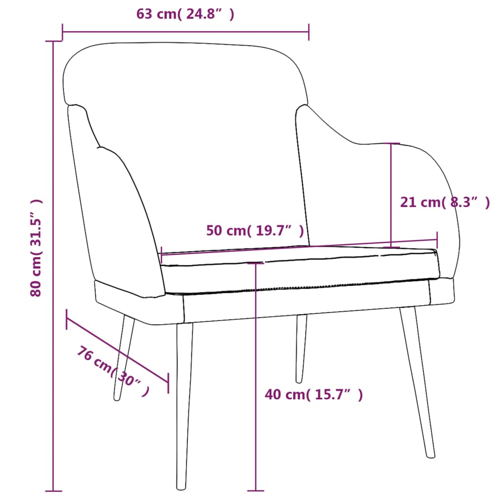Sessel Dunkelgrün 63x76x80 cm Samt