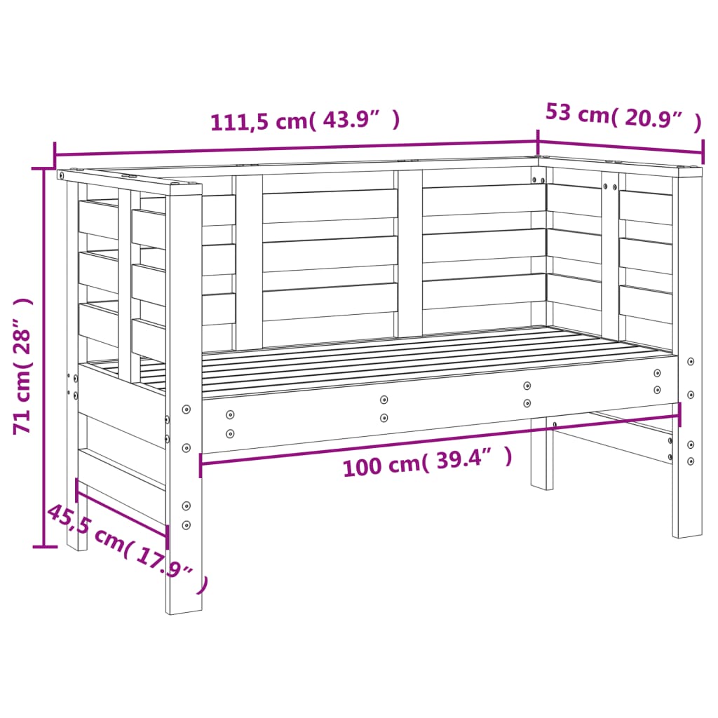 3-tlg. Garten-Lounge-Set Grau Massivholz Kiefer