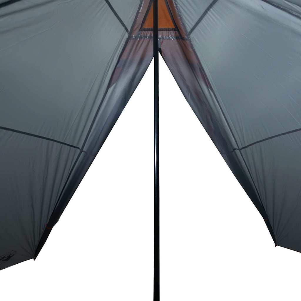 Tipi-Familienzelt 7 Personen Grau und Orange Wasserdicht