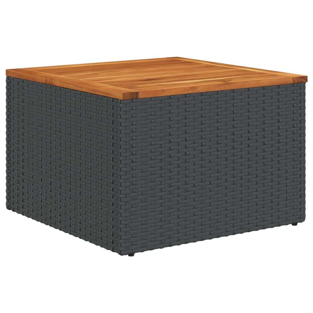2-tlg. Garten-Sofagarnitur mit Kissen Schwarz Poly Rattan