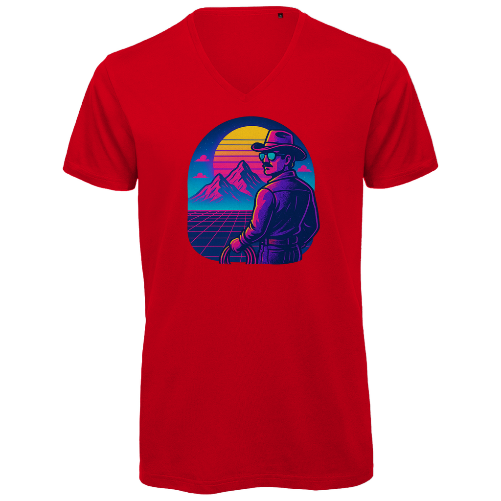 Herren Premium Bio V-Neck T-Shirt Cowboy