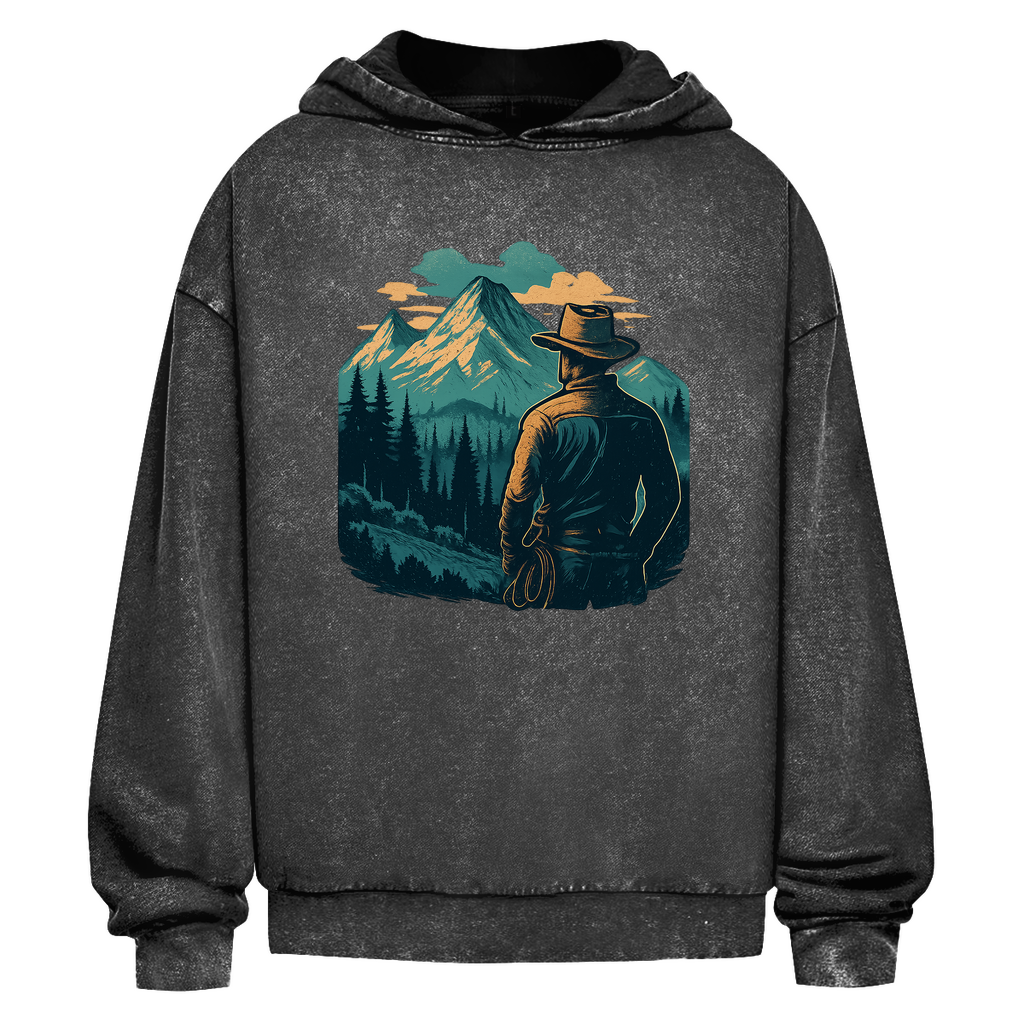 Oversize Washed Hoodie Cowboy