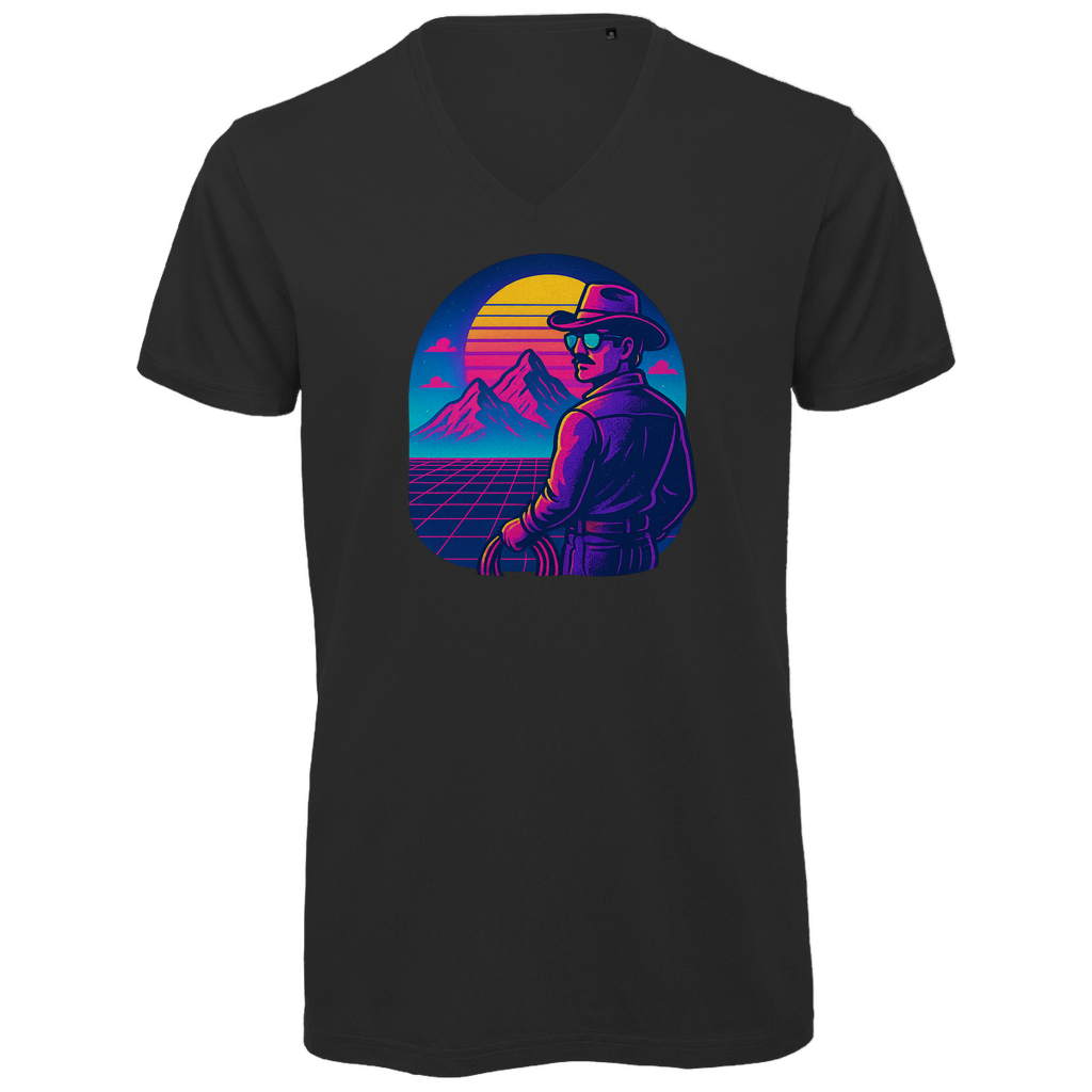Herren Premium Bio V-Neck T-Shirt Cowboy