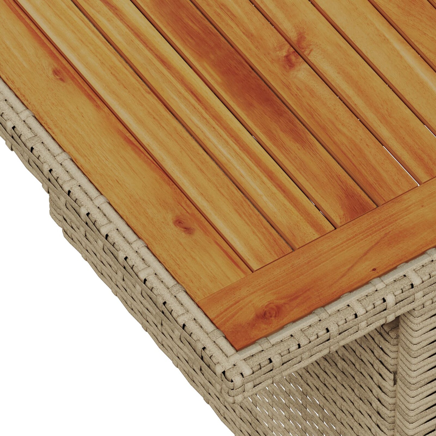 Set aus 5 Teilen Naturbeige Synthetisches Rattan, Polyester
