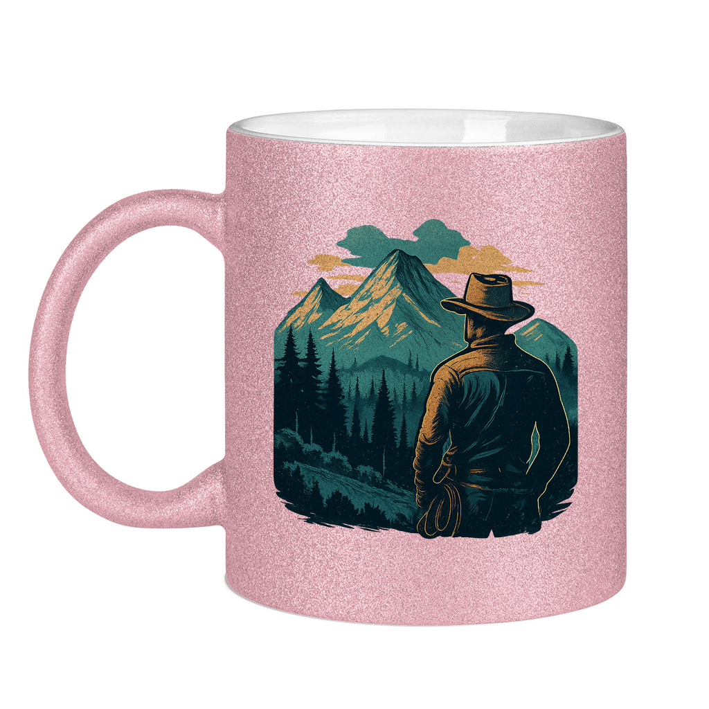 Glitzertasse Cowboy - 330ml Tasse Glitzer
