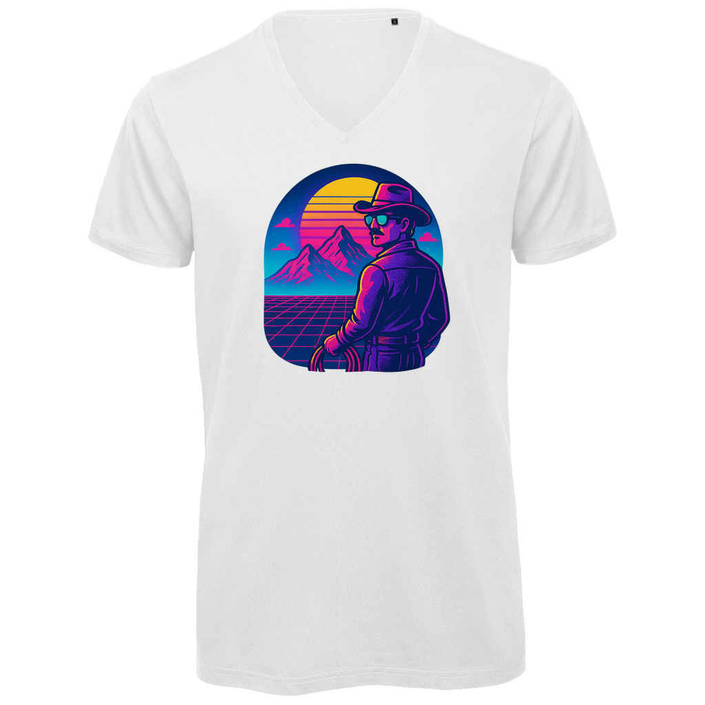 Herren Premium Bio V-Neck T-Shirt Cowboy