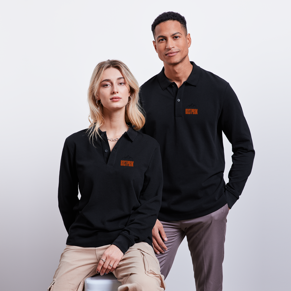 Stanley/Stella Organic Unisex Long-Sleeved Polo Shirt Prepster - black