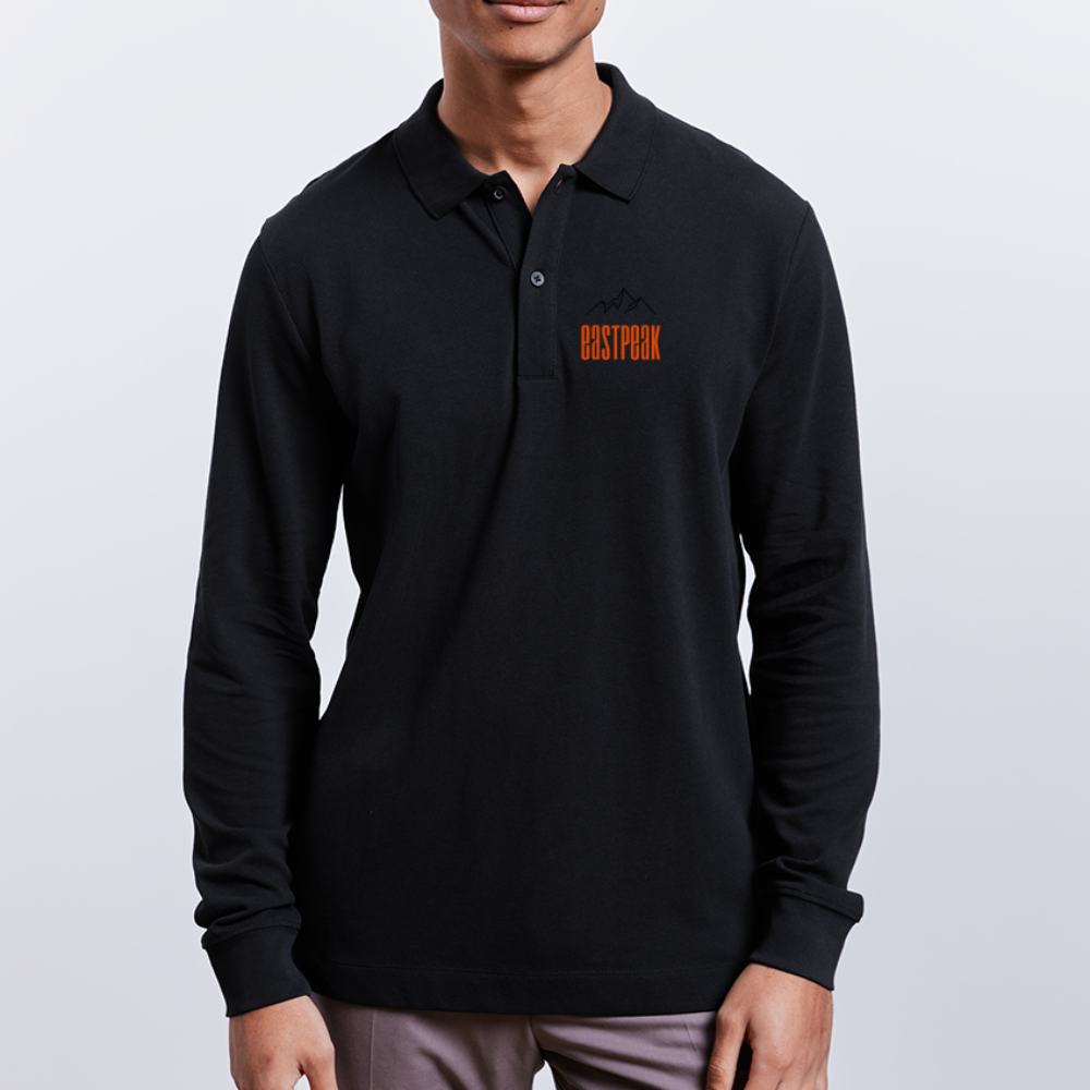 Stanley/Stella Organic Unisex Long-Sleeved Polo Shirt Prepster - black
