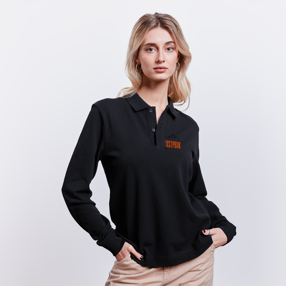 Stanley/Stella Organic Unisex Long-Sleeved Polo Shirt Prepster - black