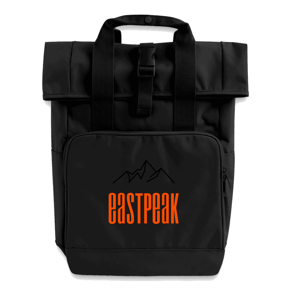 Rolltop Rucksack mit zwei Griffen - Schwarz