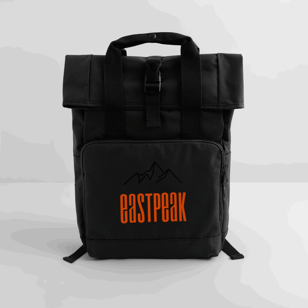 Rolltop Rucksack mit zwei Griffen - Schwarz