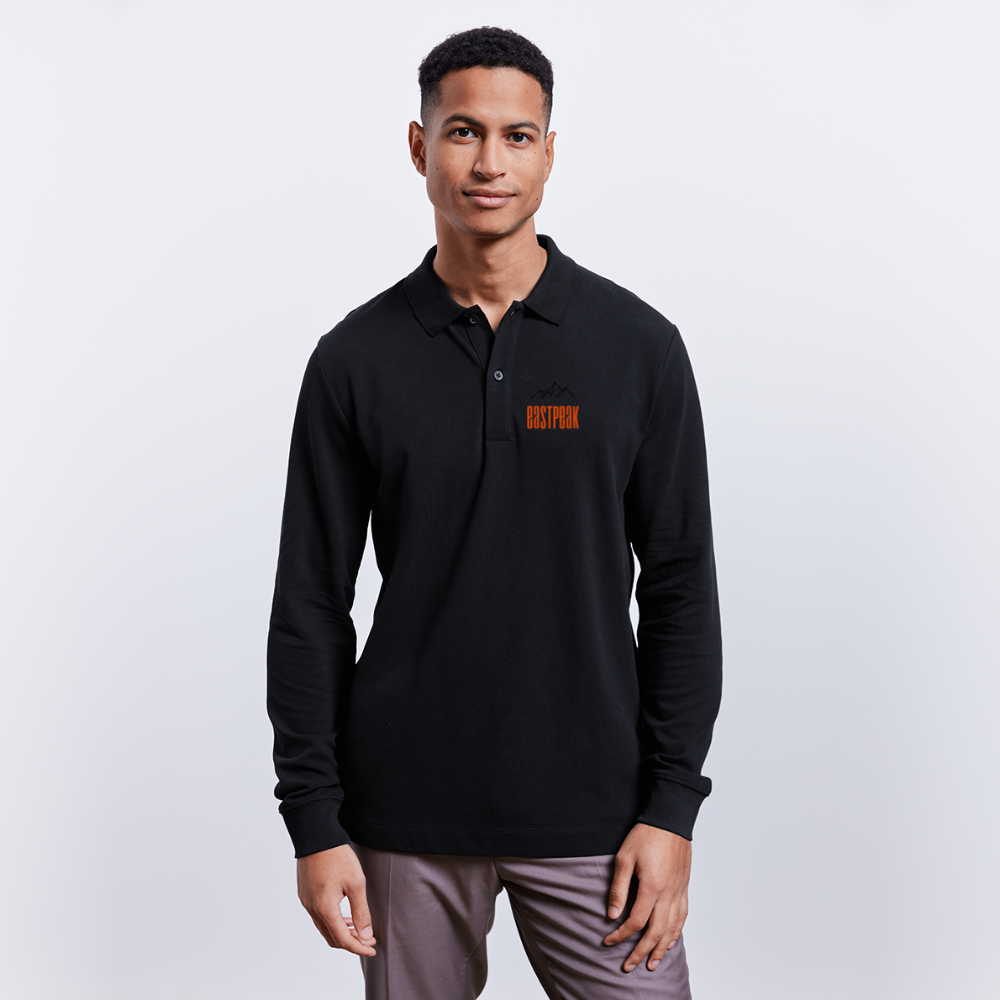 Stanley/Stella Organic Unisex Long-Sleeved Polo Shirt Prepster - black