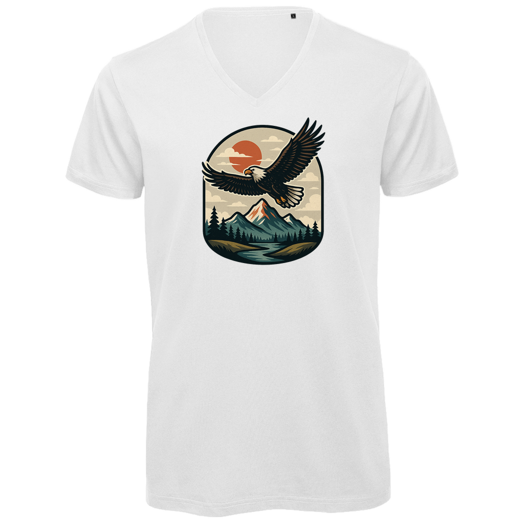 T-Shirt Herren Premium 100% Bio V-Neck Eagle
