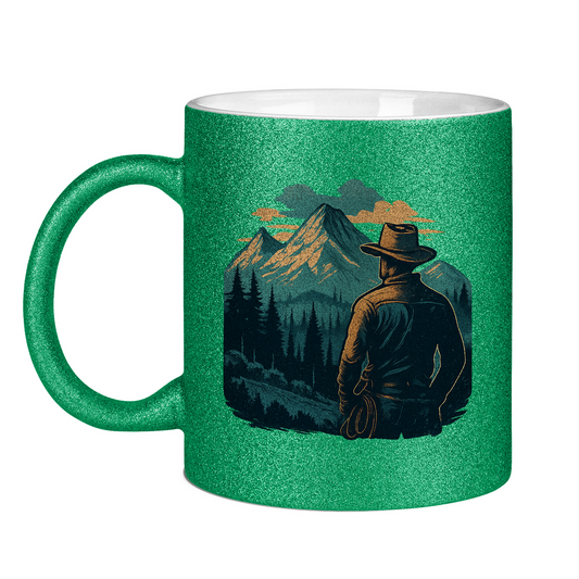 Glitzertasse Cowboy - 330ml Tasse Glitzer