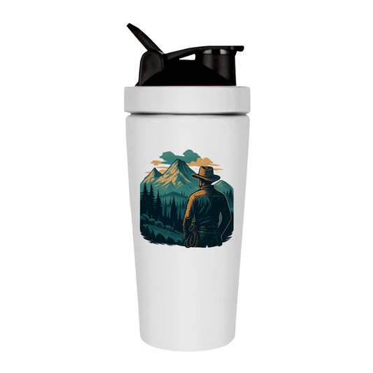 Fitness Shaker Cowboy - Edelstahl - 750ml