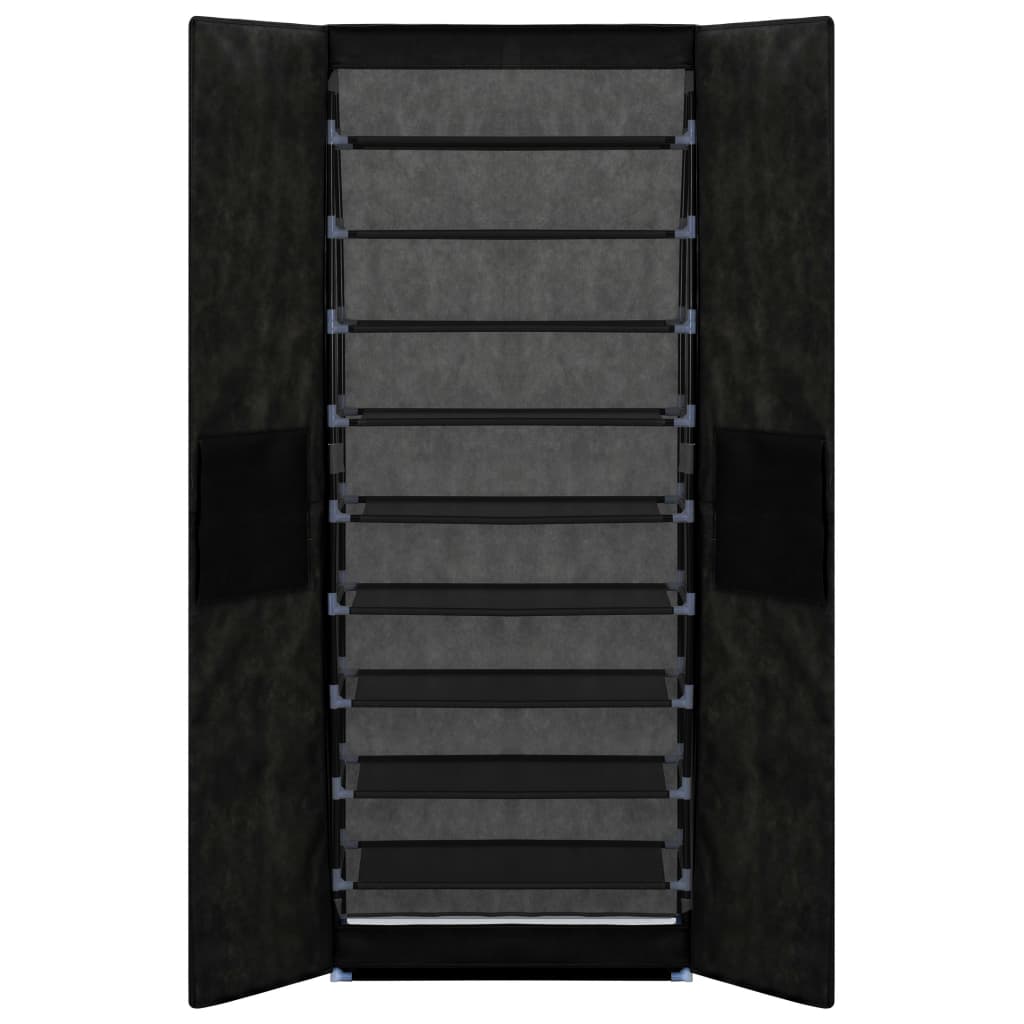 Schuhschrank Schwarz 60x30x166 cm Stoff