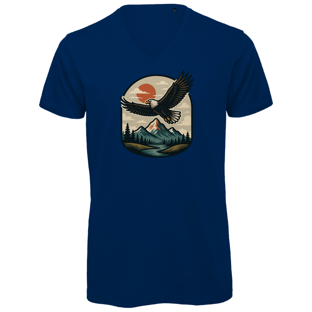 T-Shirt Herren Premium 100% Bio V-Neck Eagle