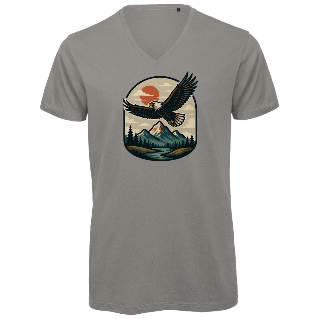 T-Shirt Herren Premium 100% Bio V-Neck Eagle