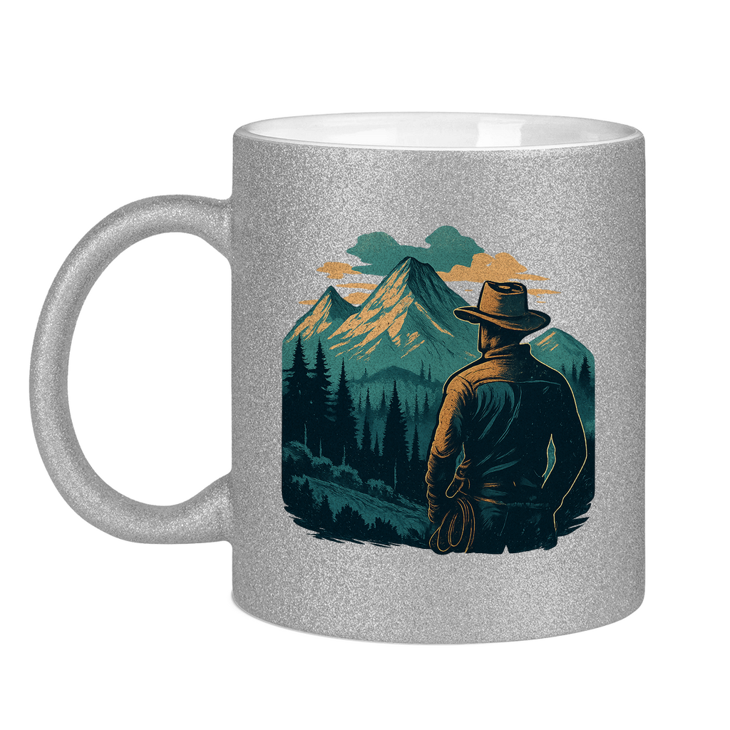 Glitzertasse Cowboy - 330ml Tasse Glitzer