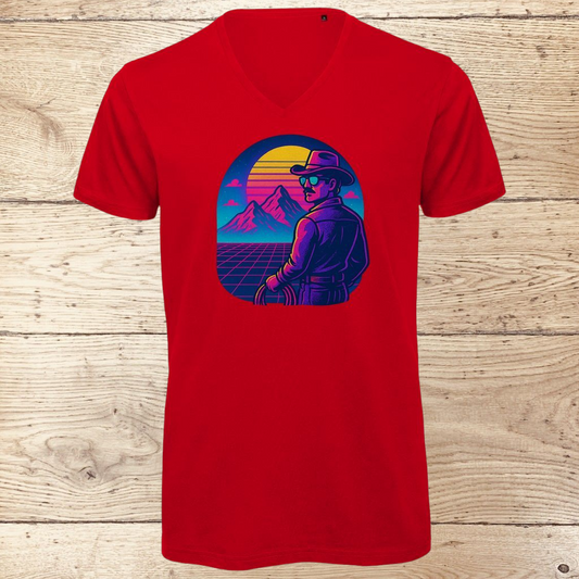 Herren Premium Bio V-Neck T-Shirt Cowboy