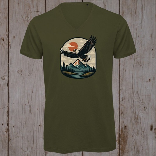 T-Shirt Herren Premium 100% Bio V-Neck Eagle