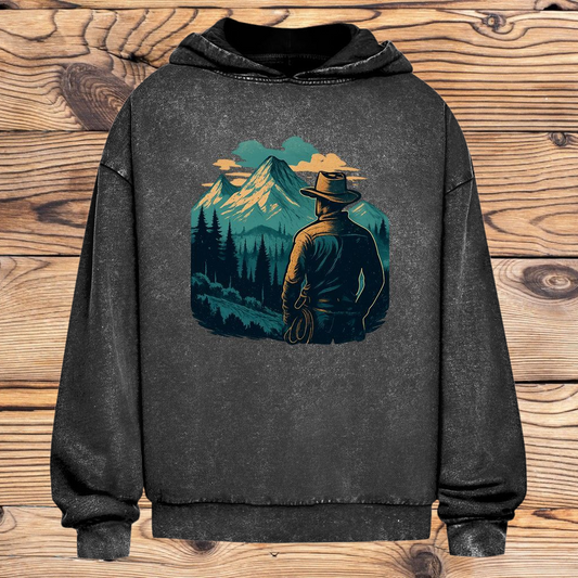 Oversize Washed Hoodie Cowboy